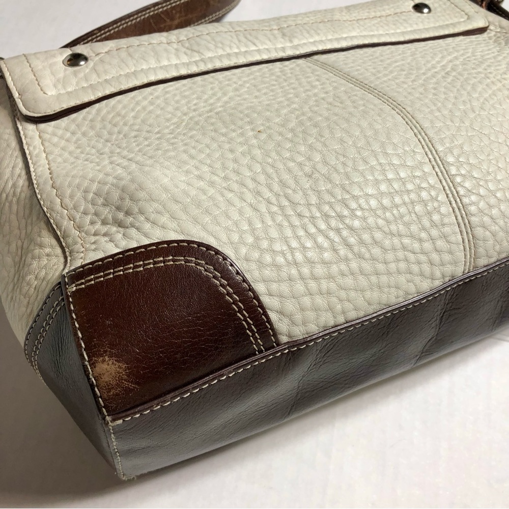 VINTAGE COACH WOMENS WHITE & BROWN PURSE HANDBAG - Picture 9 of 16